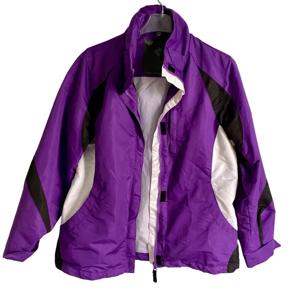 R&O 3-in-1 Jacket With Removable Fleece Liner Hooded Purple Black Women's Medium